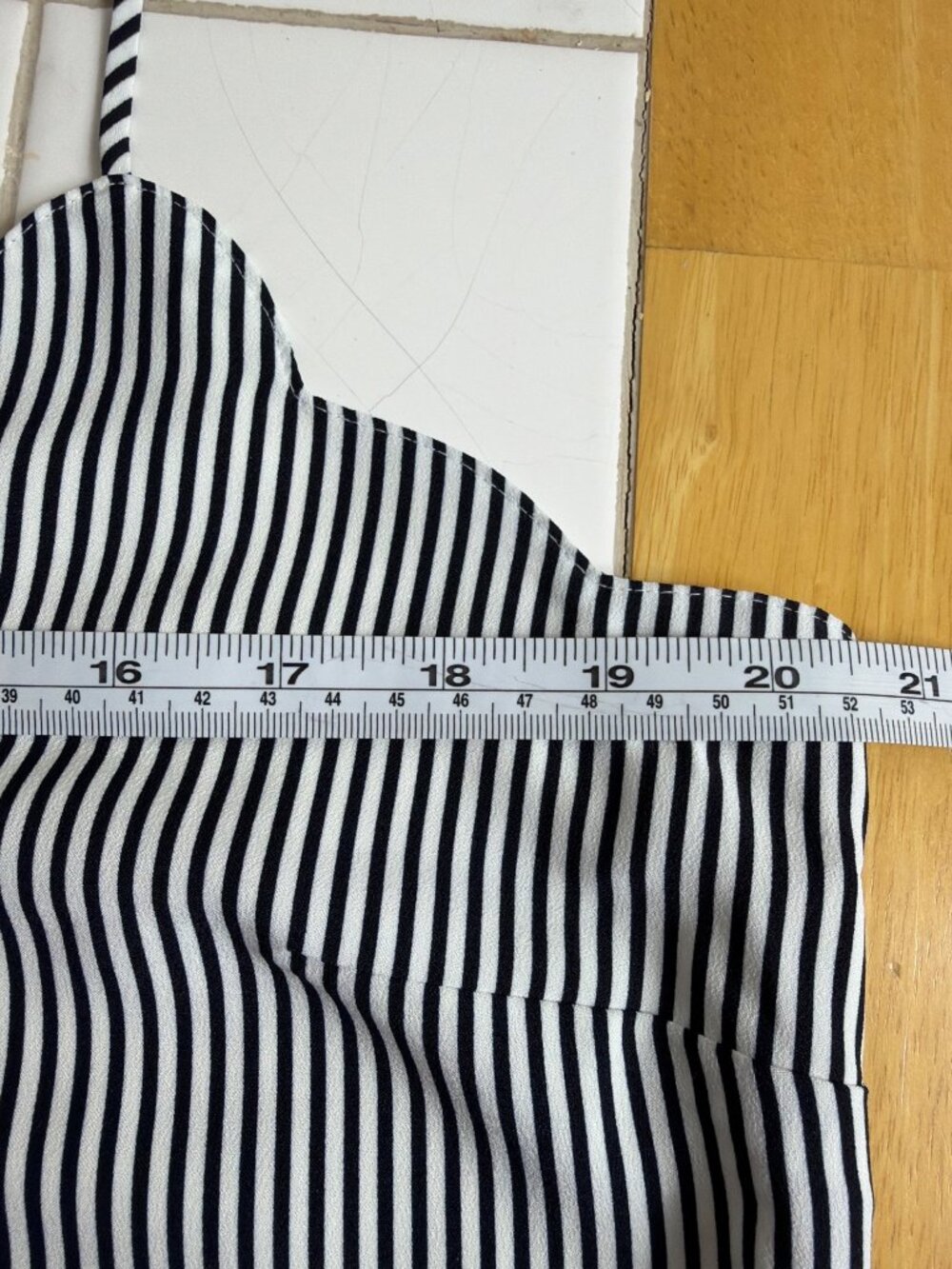 J.Crew Factory Scalloped Stripe Cami Tank Top Black Size 14 NWOT - Picture 9 of 13
